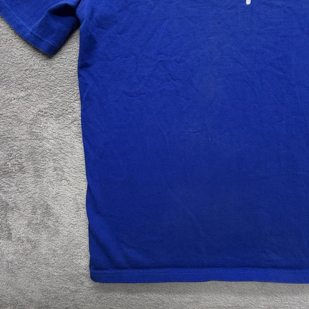 Champion Shirt Mens Medium Blue Script Logo‎ Graphic Tee T-Shirt Casual Crewneck